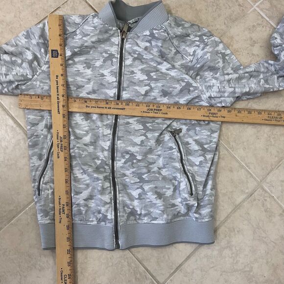 Zara Man Camo Bomber Jacket Lightweight Full Zip Pockets Casual Mens S Gray - Picture 4 of 10